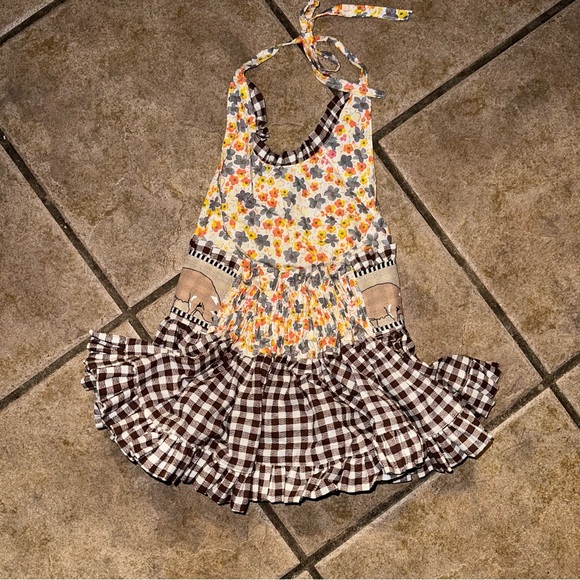 GIRLS RICA ROSIE BOUTIQUE FARMHOUSE PRINT DRESS ROOSTER COW 12 MONTH RARE HTF - Picture 6 of 11